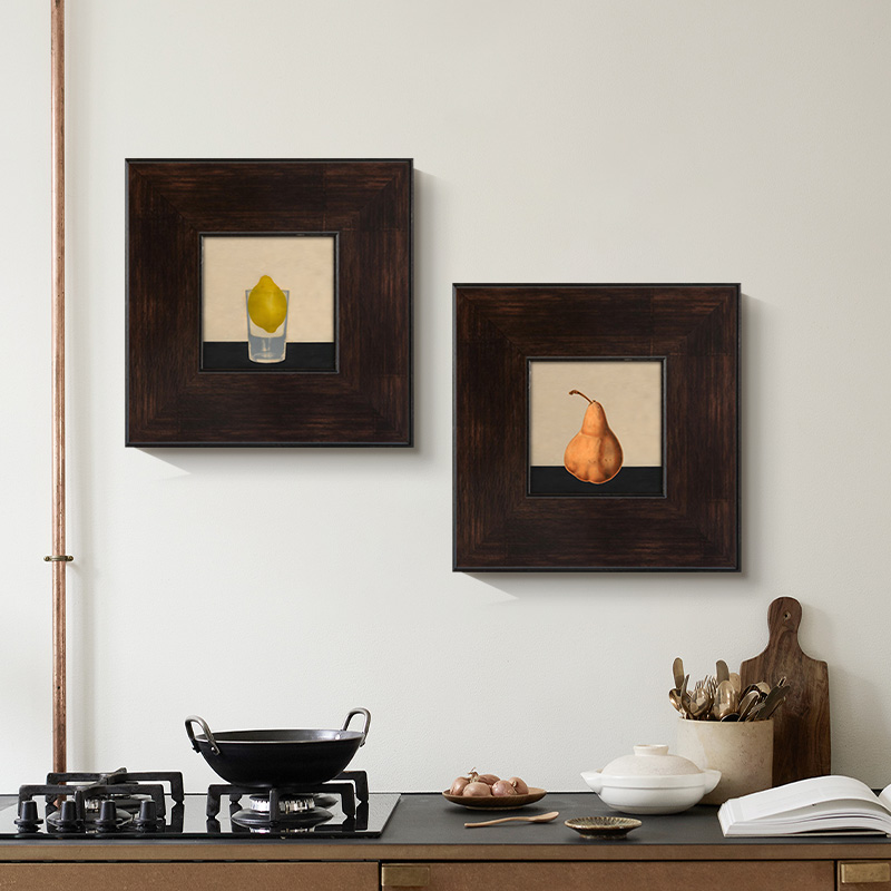 法式中古风艺术装饰画小众趣味水果饭厅走廊壁画组合卧室挂画高级图片