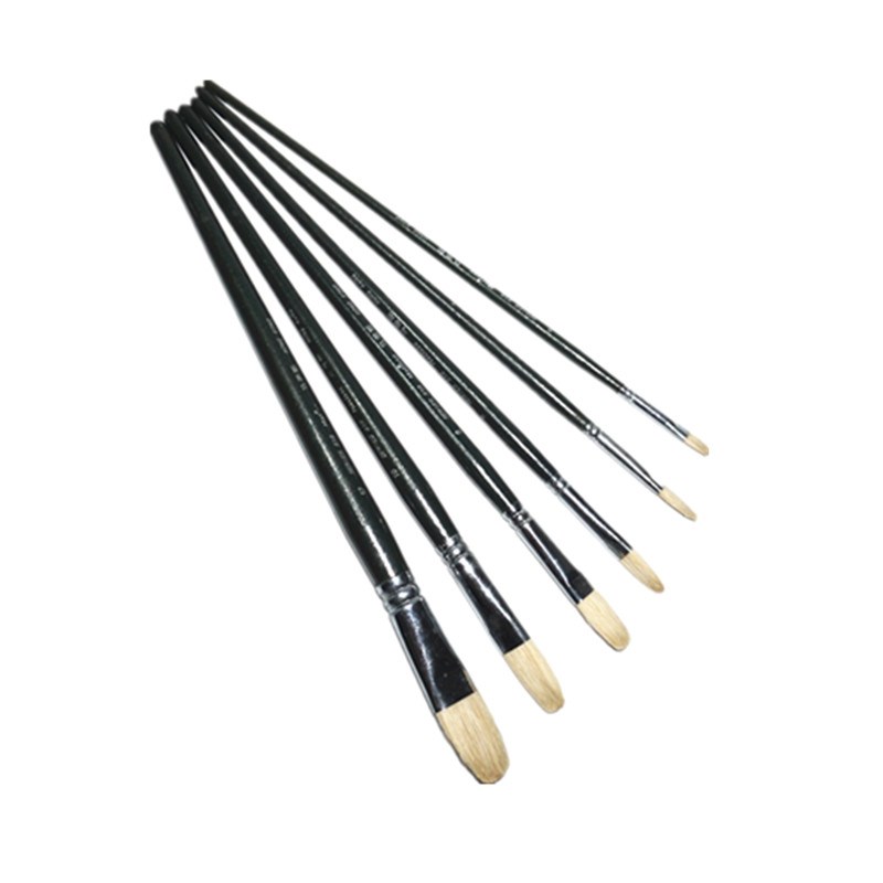 518B马蒂斯猪鬃油画笔装长杆丙烯画笔猪毛笔刷子圆头峰油画工具