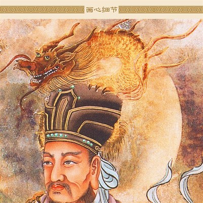 龙王神像画 龙神画像绢布卷轴挂画 中式复古装饰画丝绸画定制订做