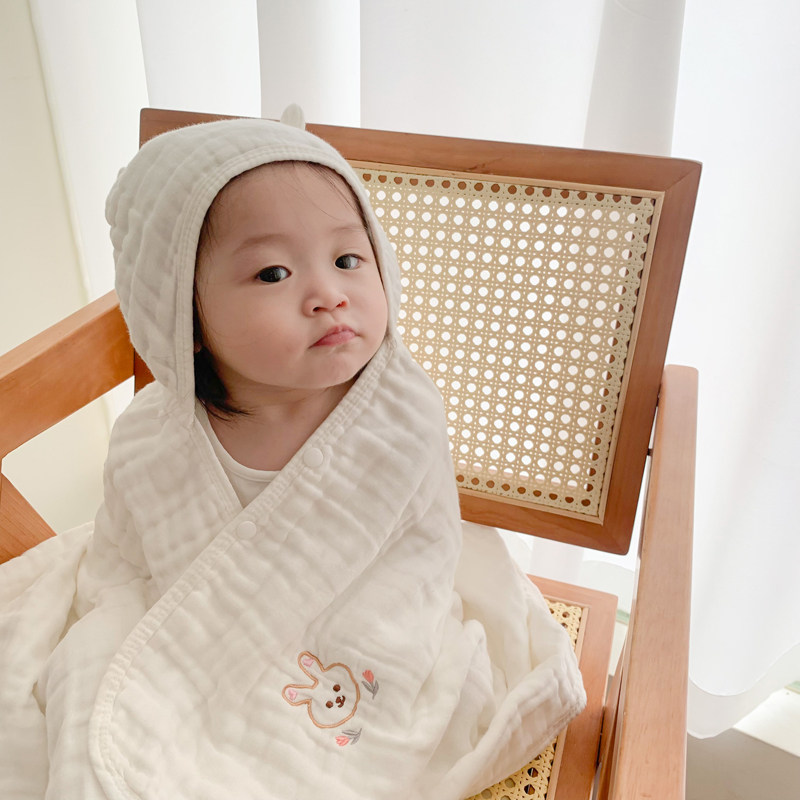 宝宝吸水浴巾六层泡泡纱儿童披肩抱被新生儿纯棉纱布连帽斗篷,婴童用品,浴巾,淘宝优惠券,粉丝福利购,淘宝优惠卷