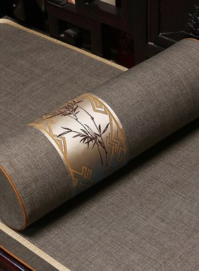 新中式手扶枕红木沙发手枕灰色圆扶手客厅罗汉床落V手枕海绵头枕