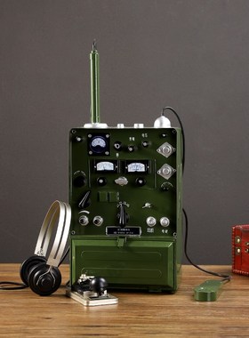 创意模型电台发报机摆件复古怀旧电报机橱窗摄影道具老物件装饰品