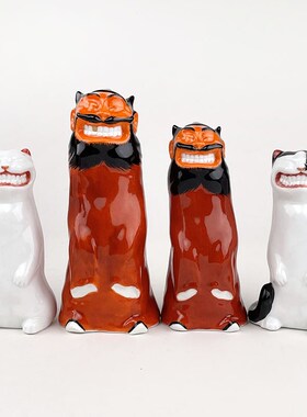 吃不胖钟馗 不仁斋 薛继x业 钟馗摆件 客厅 钟馗+眯眼大笑猫