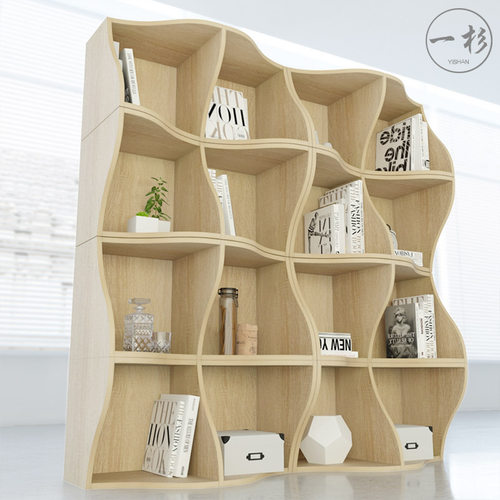 整面墙书架落地书柜现代简约北欧办公创意简易置物架客厅卧室大