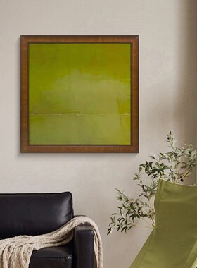 《绿意萌动》中古风客厅装饰画法式高级感卧室挂画绿色复古餐厅画