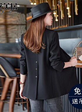 黑色西装外套女秋冬季2024w新款高级感女士今年流行小个子西服上