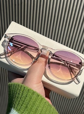 小框圆形墨镜女凹造型潮流百搭复古港风网红街拍走秀太阳眼镜