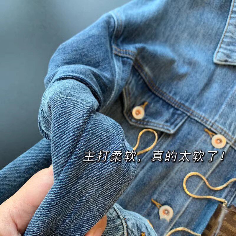 高品质~主打柔软~复古时髦帅气百搭宽松休闲牛仔夹克短外套上衣女