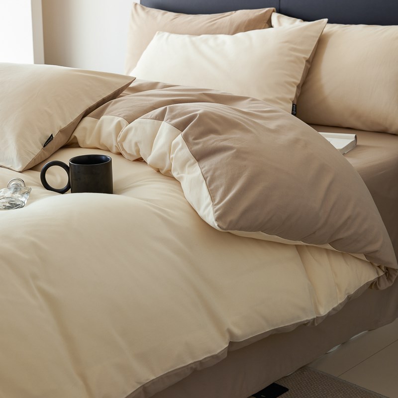 A类纯色100支全棉磨毛被套单件纯棉三四件套加厚保暖床单被罩秋冬