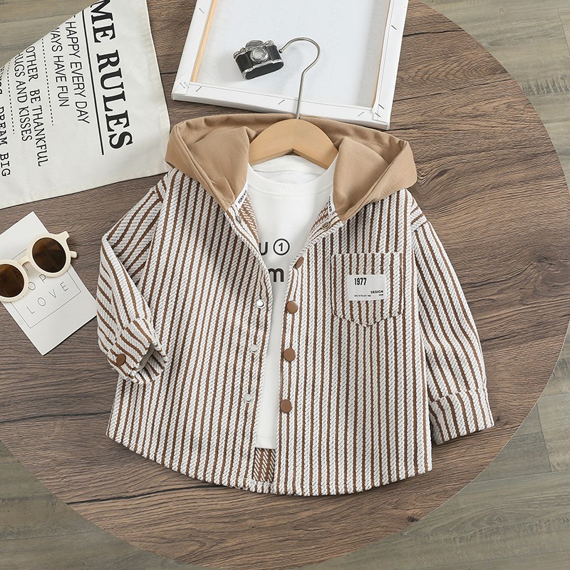 男童春装外套2025新款洋气儿童春季连帽开衫韩版帅气潮宝宝春秋款