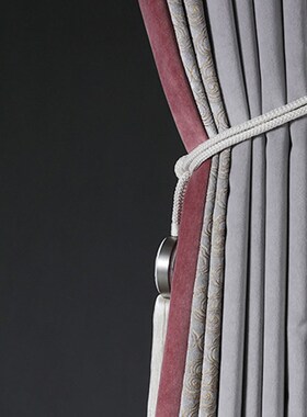 现代简约蓝色轻奢法式2024新款刺绣欧式高遮光Q高级感卧室美式窗