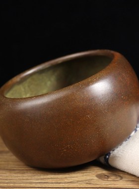 笔洗烟灰缸纯铜香炉家用供奉供佛玄关办公L室桌面创意小工艺品摆