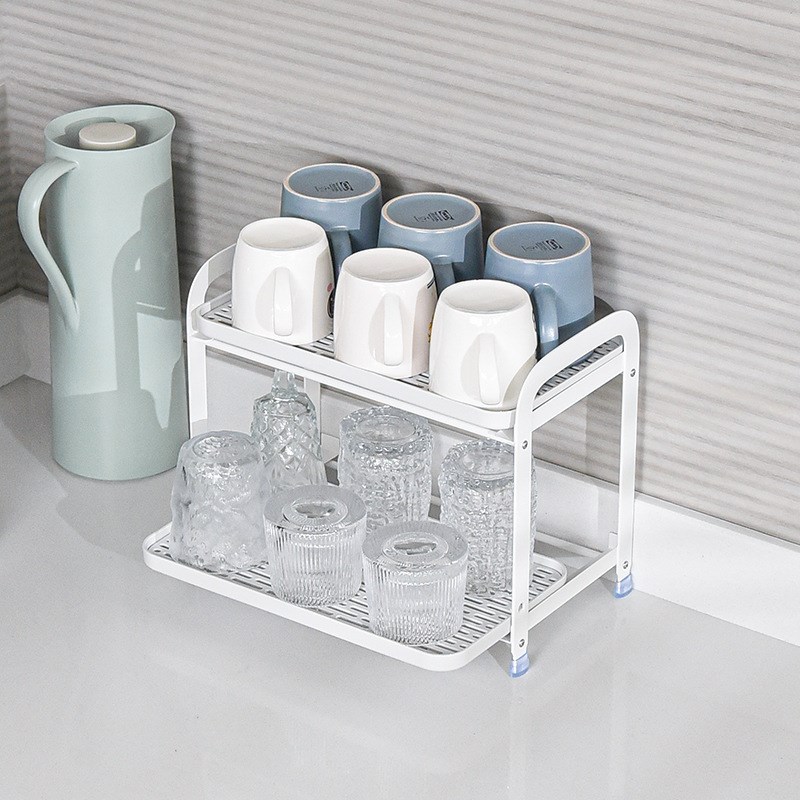 杯子沥水盘家用客厅托盘长方形茶盘水果盘塑料沥水篮分层沥水杯架