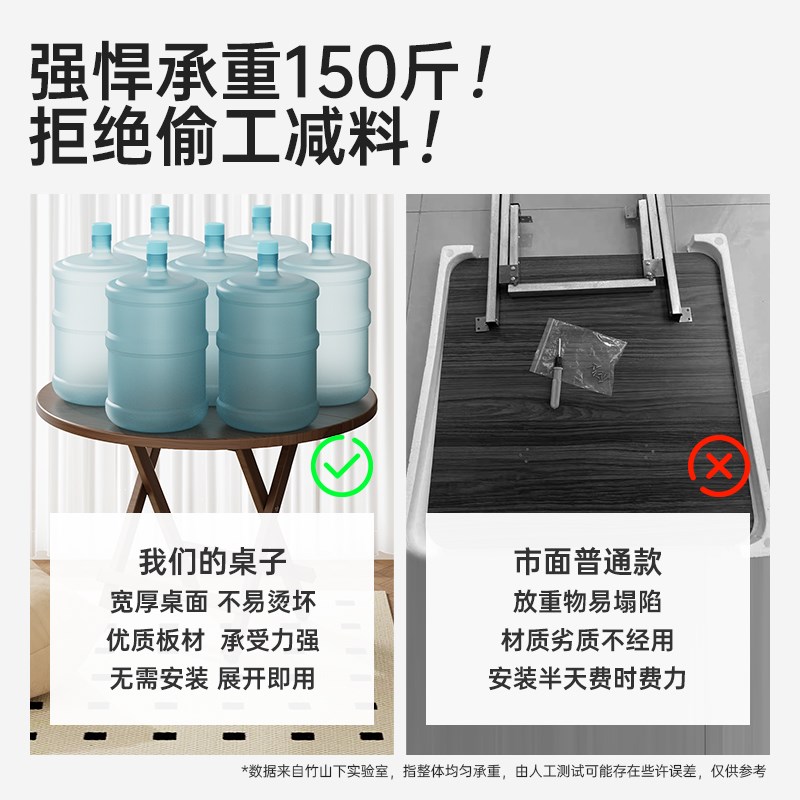 折叠桌子摆摊便携式餐桌家用吃饭圆桌出租房不占空间小户型学习桌