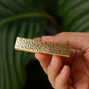 手工锤纹镇尺 黄铜镇纸书法压纸压尺文房供雅玩 支装
