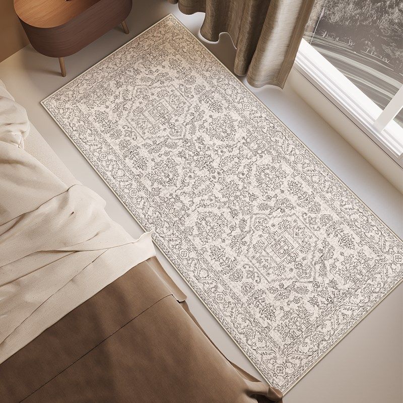 白色民族风卧室床尾地毯柔软中古风床边地毯法式中古风耐脏衣帽间,居家布艺,地毯,淘宝优惠券,粉丝福利购,淘宝优惠卷