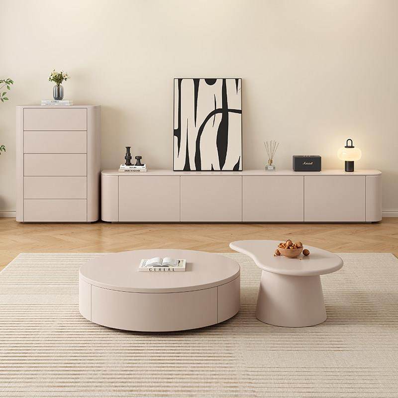 纯实木岩板电视柜茶几组合高款现代轻奢小户型家用客厅简约落地柜,住宅家具,电视柜,淘宝优惠券,粉丝福利购,淘宝优惠卷