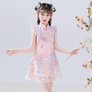 公主裙儿童夏款 小女孩夏装 旗袍裙子 2022新款 女童汉服a连衣裙夏季