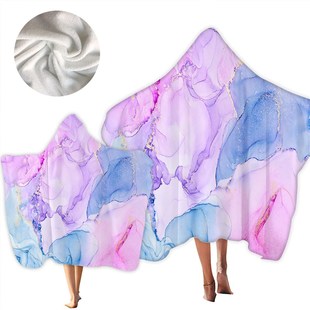 亲子款 连帽速干浴袍户外运动流金印花斗篷度假可穿戴海滩沙滩巾40