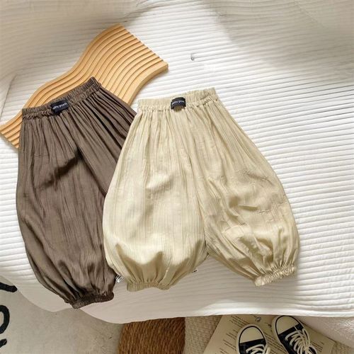 儿童长裤韩版宽松版夏季新品男A女童纯色休闲防蚊裤宝宝光板束脚