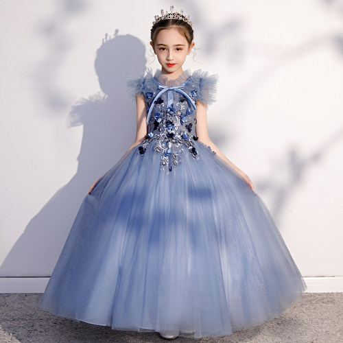 儿童晚礼服公主裙生日表演出服蓬蓬纱洋气K钢琴女童主持人女孩婚