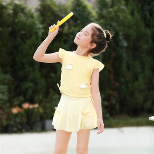 女童泳衣2025新款 儿童游E泳衣女孩小童女宝宝绝美温泉泳 分体裙式