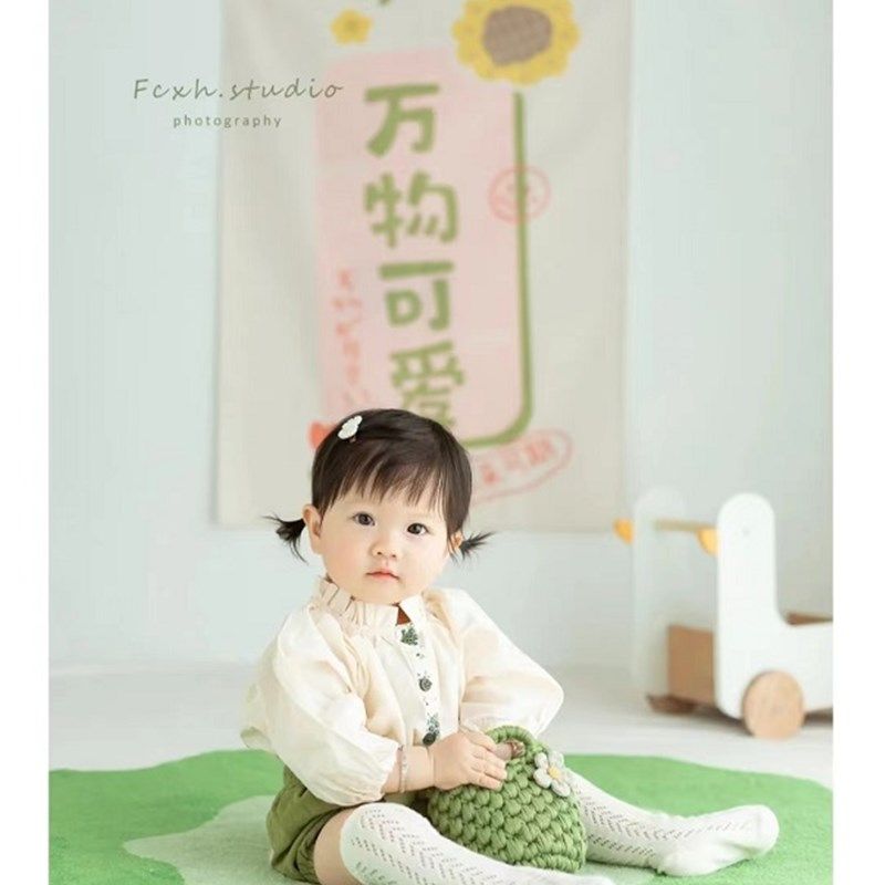 儿童摄影道具小清新背景布毛绒z地毯影楼拍照挂布地垫时尚写真装
