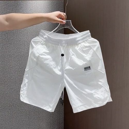 夏季男生短裤宽松冰丝跑步运w动五分裤子速干大裤衩男潮流沙滩中