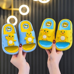 2025新款 夏女男童室内外静音宝宝可爱R卡通奶龙防滑凉拖 儿童拖鞋