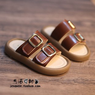 男童拖鞋 9岁女宝宝户外凉鞋 凉w拖1 平底儿童外穿休闲时尚