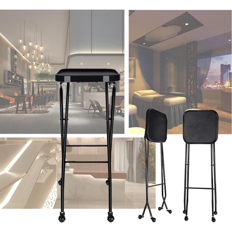 网红潮店美发推车发廊工具车折叠置物架理发店专用烫染轻便小推车