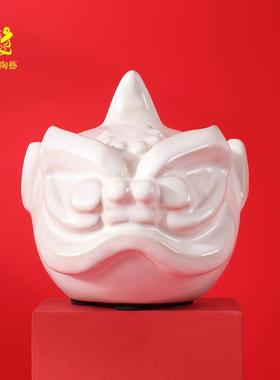 陶瓷摆件星际狮石湾公仔醒狮国潮创意设计文创乔迁公司开业工艺品