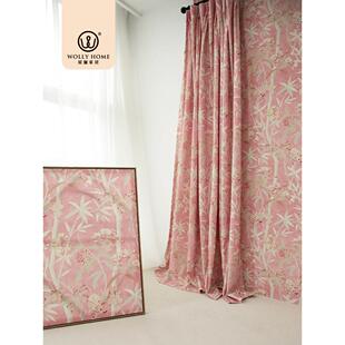 窗帘遮光卧室高级感定制轻奢现代简约2025新款飘窗双层罗马穿杆式