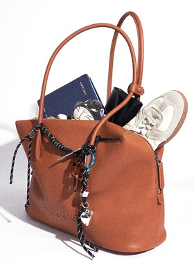 HXXXXS原创设计折耳公文包大容量通勤女包包秋冬单肩包斜挎托特包