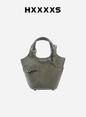 HXXXXS油蜡系列水桶包大容量真皮手提包女百搭实用背带裤菜篮子包