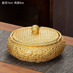 灰高级灰缸碗灰大号缸灰轻奢家用大号 碗缸红缸复古纯铜创意个性