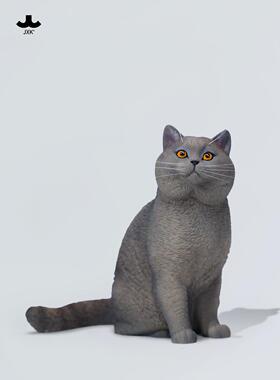 JXK 彷真蓝猫摆件英国短毛小猫咪周边玩偶雕像手办模型公仔礼物