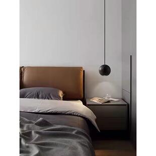 设计师创 纳维亚简单 极简主义 黑色石灰华床头吊灯意大利斯堪