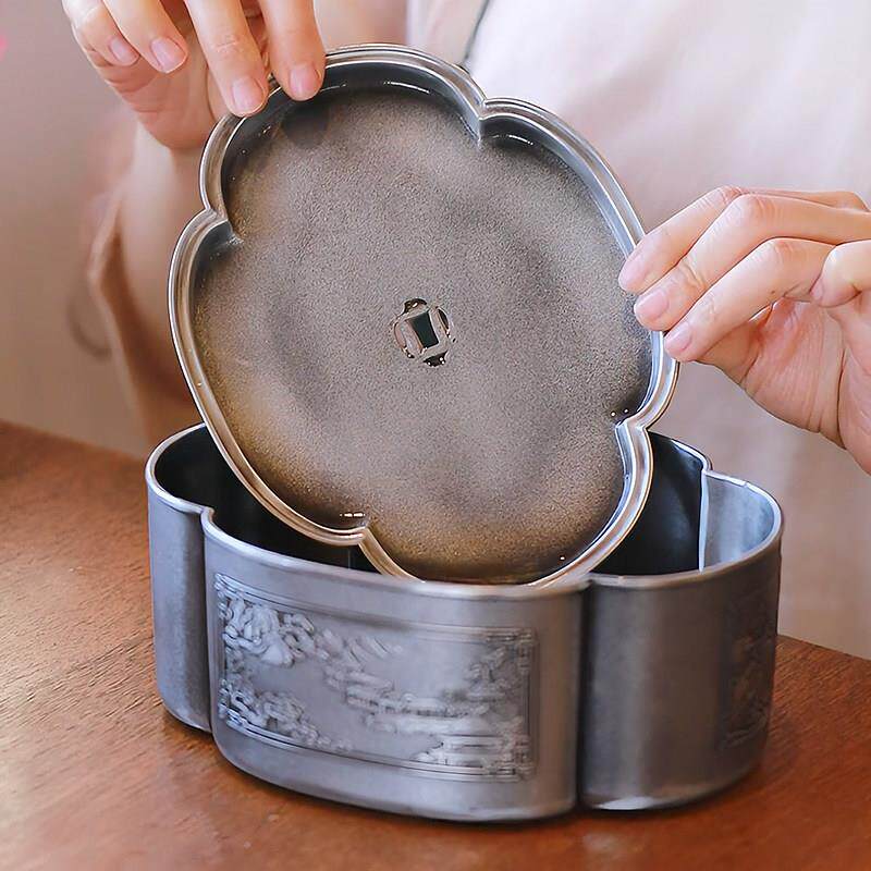 紫砂壶承壶托 托覆古中式储水式茶盘海棠干泡台茶盘茶道茶奉储物