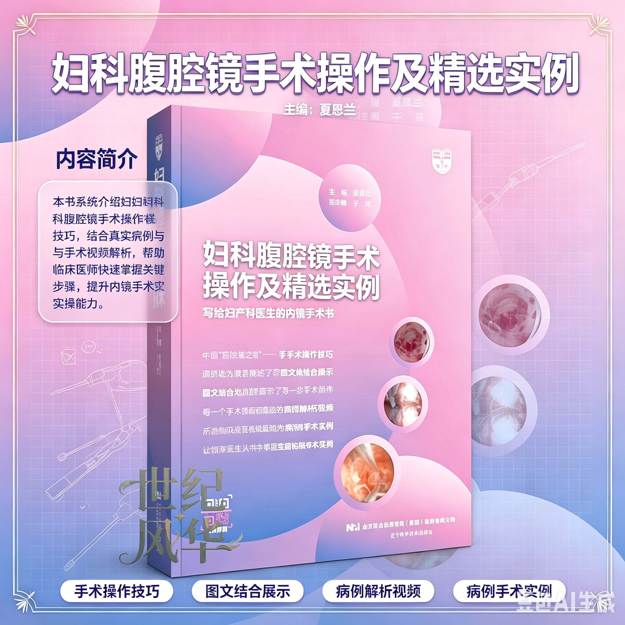 妇科腹腔镜手术操作及精选实例 夏恩兰 妇产科医生内镜手术书 腹腔镜在妇科诊断中的应用 妇产科医学手术步骤难点解析 辽宁科学