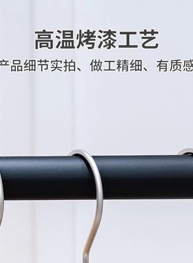 黑色服装店展示货架上墙女装童装店陈列架壁挂式挂衣架落地衣服架