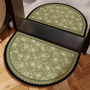 半圆形入户门地垫门口进门耐脏除尘地毯法式轻奢皮革脚垫防水防污