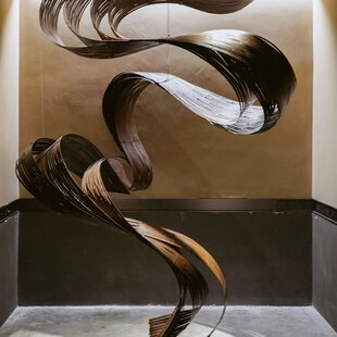 大型竹艺术装置竹编花艺造景中国红空间布置吊饰竹排青竹皮竹蔑条