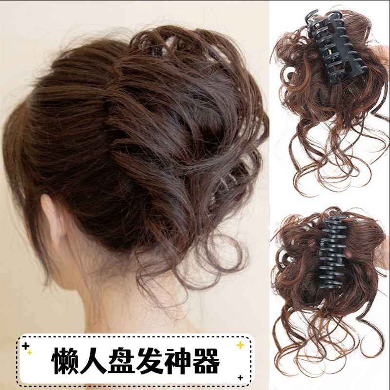 假发抓夹发髻盘发自然花苞丸子头头饰发饰发夹发圈