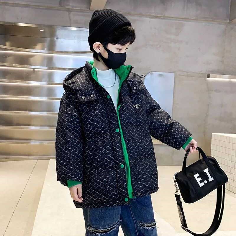 童装男童羽绒棉服冬季2024新款儿童中大童加厚保暖连帽外套洋气潮