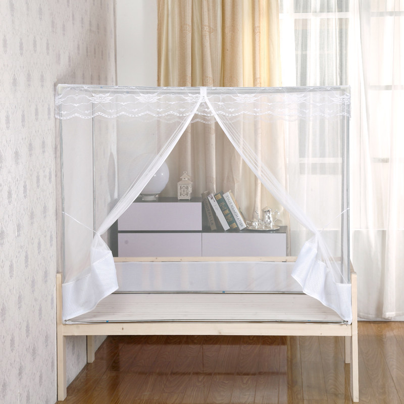 儿童床蚊帐带支架定做儿童蚊帐学生蚊帐订做单人床蚊帐带拉链方帐