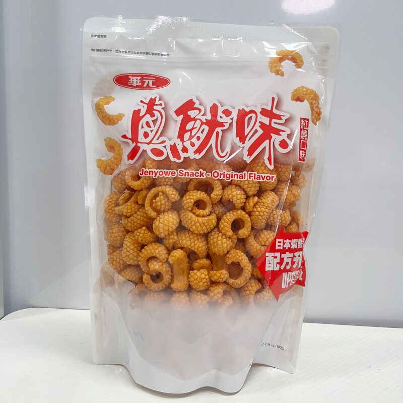 台湾采购华元真鱿味鱿鱼卷红烧味膨化食品好友聚会休闲小零食