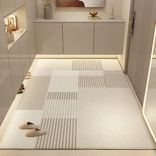 简约现代入户门地垫原木风进门门口地毯免洗耐脏耐磨可裁剪脚垫子