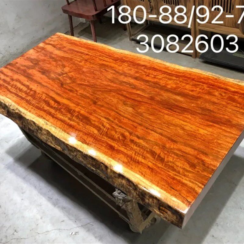 刚果花梨木大板桌实木餐桌茶桌自然边书桌办公桌会议桌大班台画案