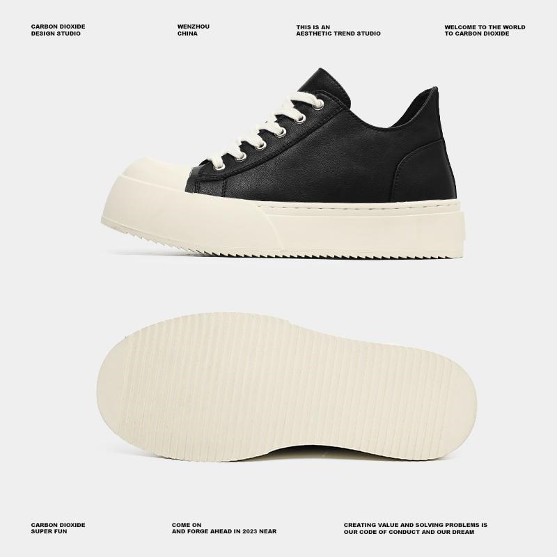 6公分隐形增高鞋男女厚底板鞋通勤百搭黑色大头鞋子休闲德比皮鞋